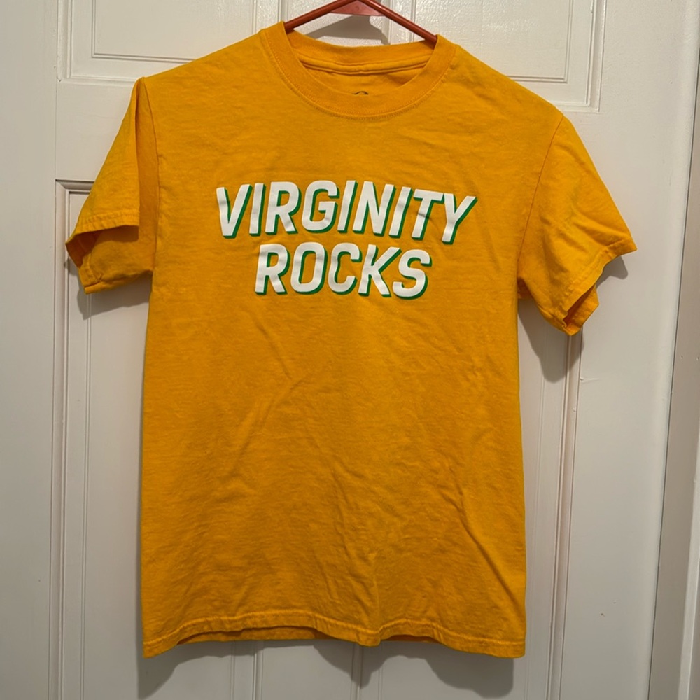 EUC Danny Duncan Virginity Rocks Gold T-shirt Size S